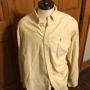Yellow Ralph Lauren button down polo size 17-36